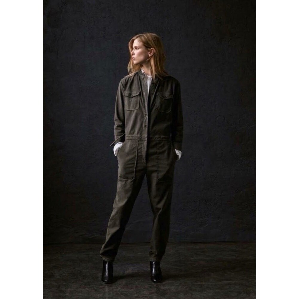 La Vie Rebecca Taylor Ruffle Neck Utility Jumpsuit
